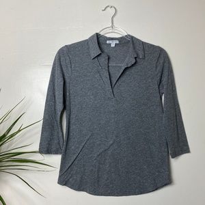 James Perse Tops - Standard James Perse 3/4 Sleeve Collared Top James Perse Tops - Standard James Perse 3/4 Sleeve Collared Top